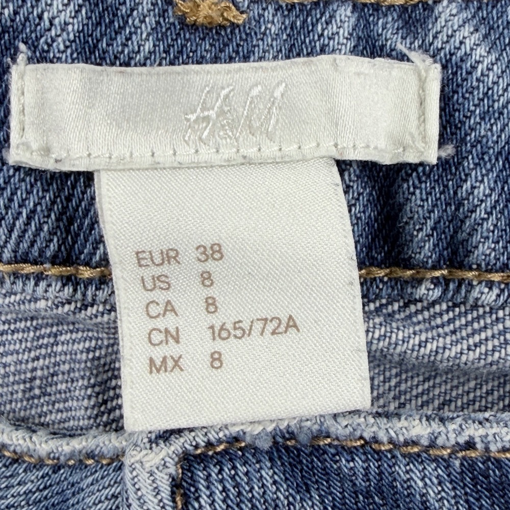 H&M Denim Shorts Scalloped Hem Size 8 - Picture 3 of 7